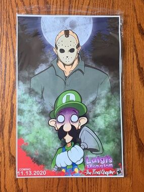 Luigi's Mansion Poster Print in Green by CrispyToast-YT